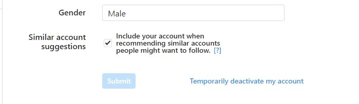 برای دی اکتیو کردن یا حذف اکانت اینستاگرام به صورت موقت، روی گزینه Temporarily Deactivate my Account کلیک کنید